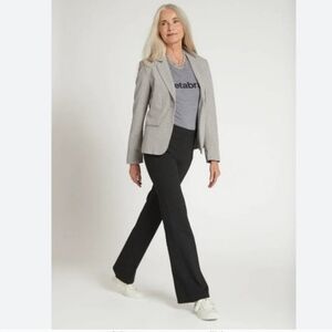 Betabrand Dress Yoga Pant Black Bootcut Pull On W0104 Large PETITE